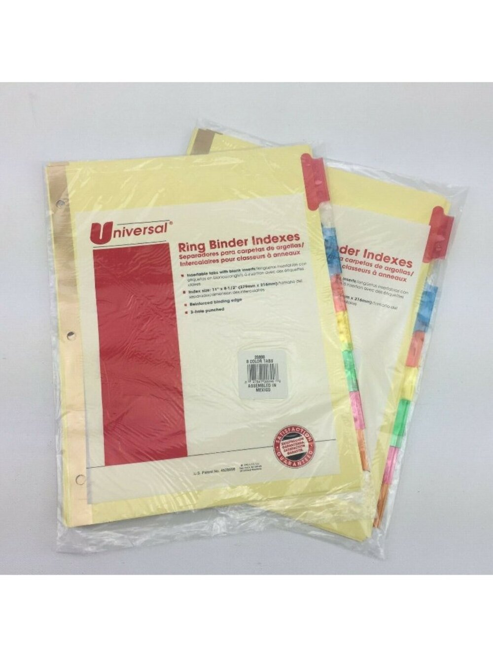 Set 2 Universal Ring Binder Indexes 8 Colored Tabs Organizers Inserts 8.5" x 11"